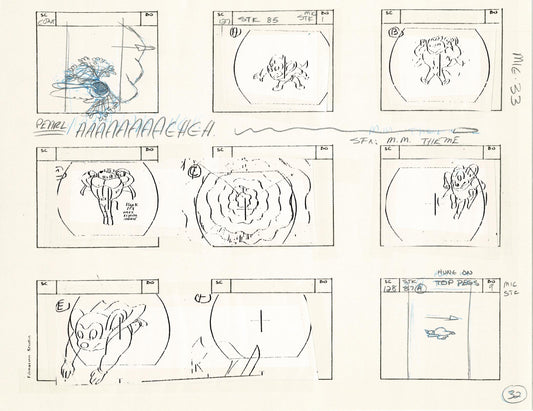 Mighty Mouse Storyboard Art Cartoon Page Vintage Filmation 1979 B-032