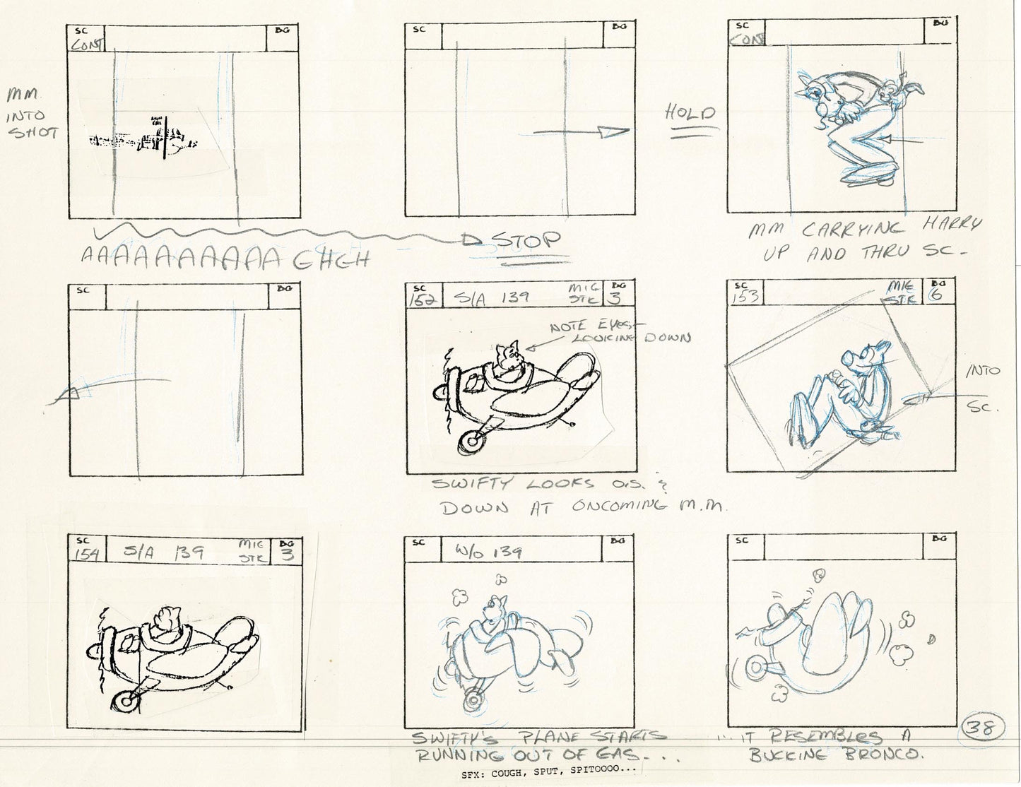 Mighty Mouse Storyboard Art Cartoon Page Vintage Filmation 1979 B-039