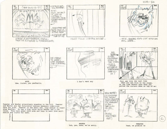 Mighty Mouse Hand-Drawn Animation Production Storyboard 1979 Ep 7 A-006