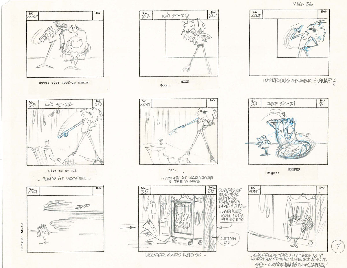 Computer Mouse Storyboard Mighty Mouse Hand-Drawn Animation Production Storyboard 1979 Ep 7 A-00 ...