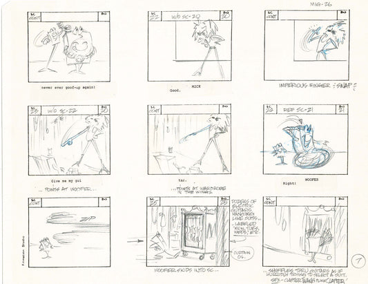 Mighty Mouse Hand-Drawn Animation Production Storyboard 1979 Ep 7 A-007