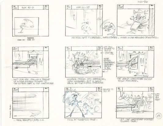 Mighty Mouse Hand-Drawn Animation Production Storyboard 1979 Ep 7 A-008