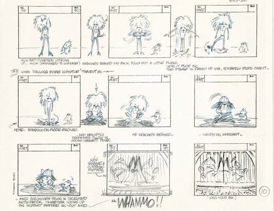 Mighty Mouse Hand-Drawn Animation Production Storyboard 1979 Ep 7 A-010