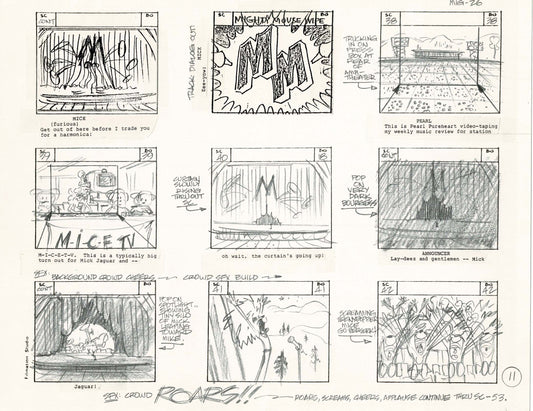 Mighty Mouse Hand-Drawn Animation Production Storyboard 1979 Ep 7 A-011