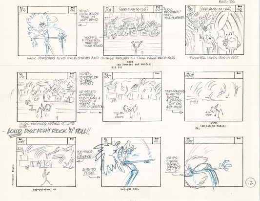 Mighty Mouse Hand-Drawn Animation Production Storyboard 1979 Ep 7 A-012