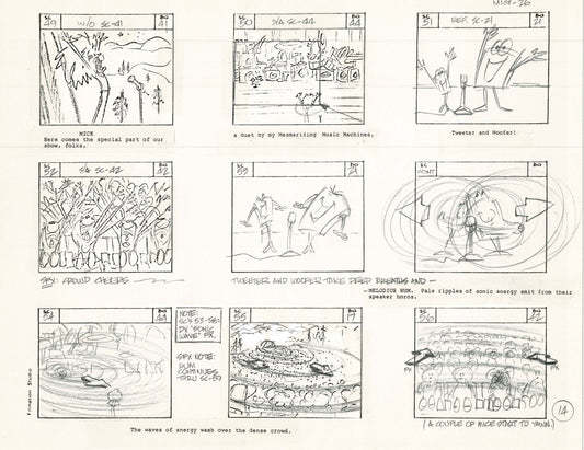 Mighty Mouse Hand-Drawn Animation Production Storyboard 1979 Ep 7 A-014