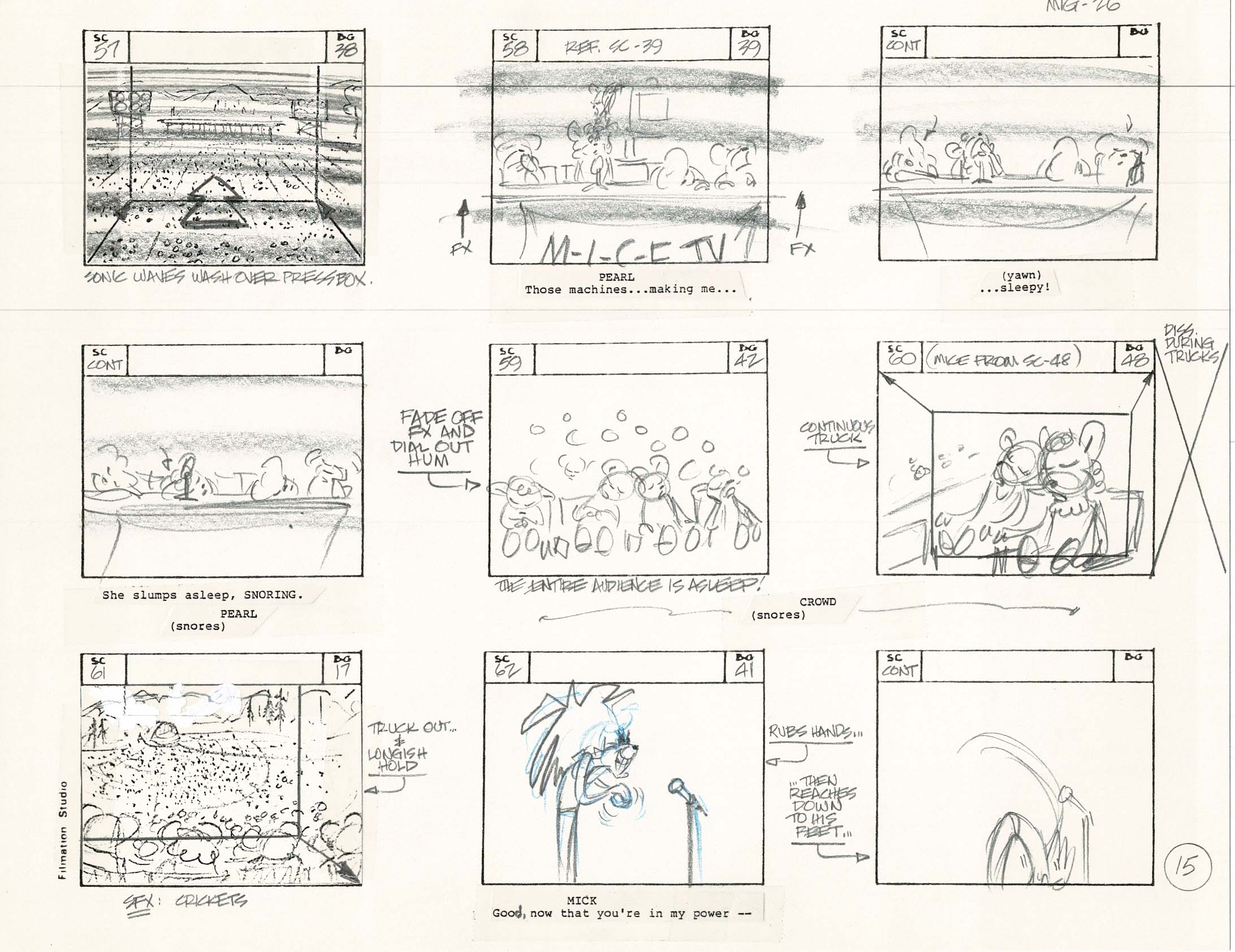 Computer Mouse Storyboard Mighty Mouse Hand-Drawn Animation Production Storyboard 1979 Ep 7 A-01 ...
