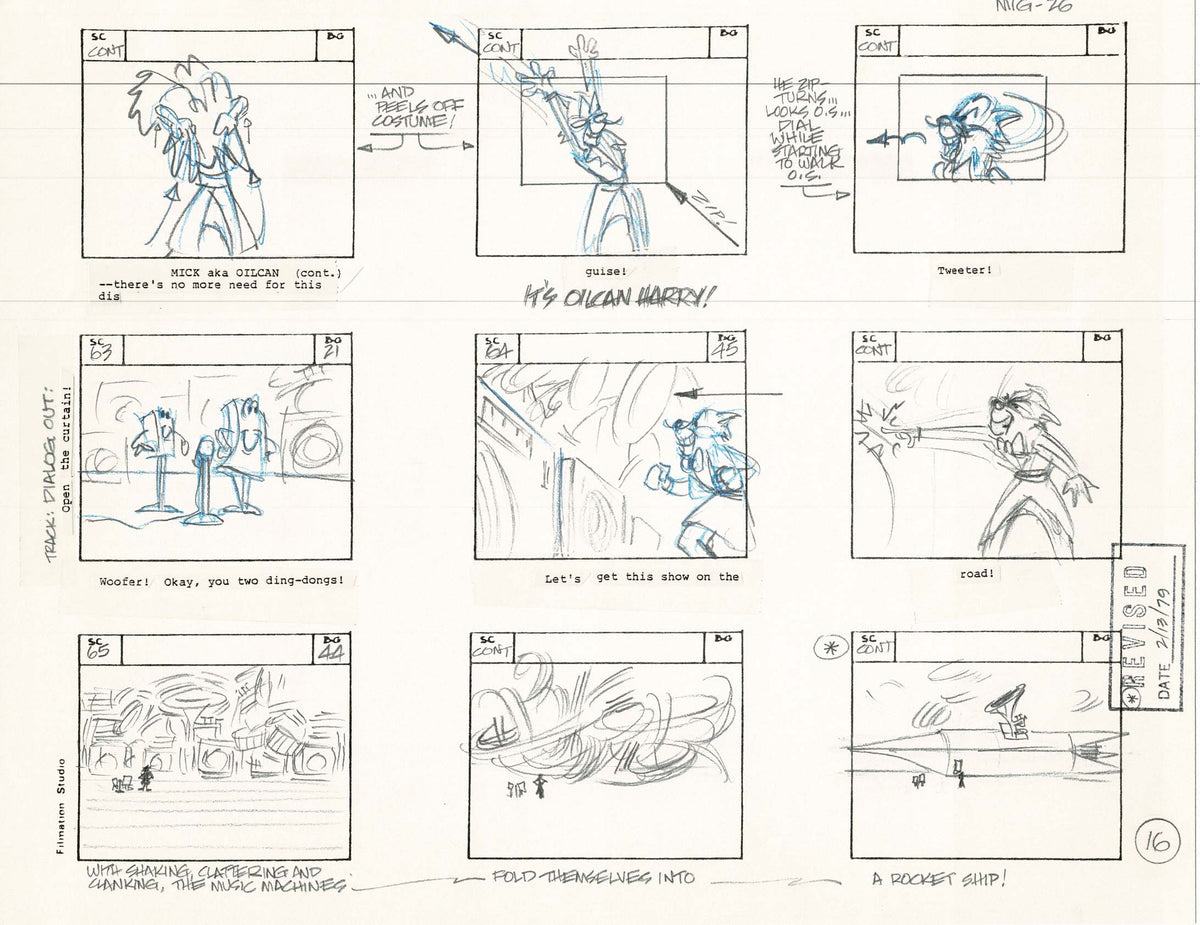 Computer Mouse Storyboard Mighty Mouse Hand-Drawn Animation Production Storyboard 1979 Ep 7 A-01 ...