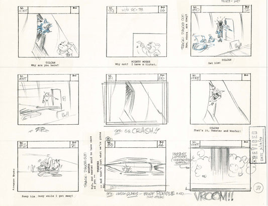 Mighty Mouse Hand-Drawn Animation Production Storyboard 1979 Ep 7 A-021