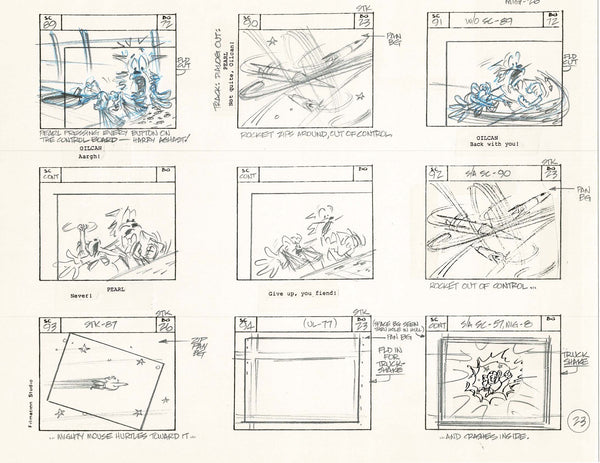 Mighty Mouse Hand-Drawn Animation Production Storyboard 1979 Ep 7 A-02 ...