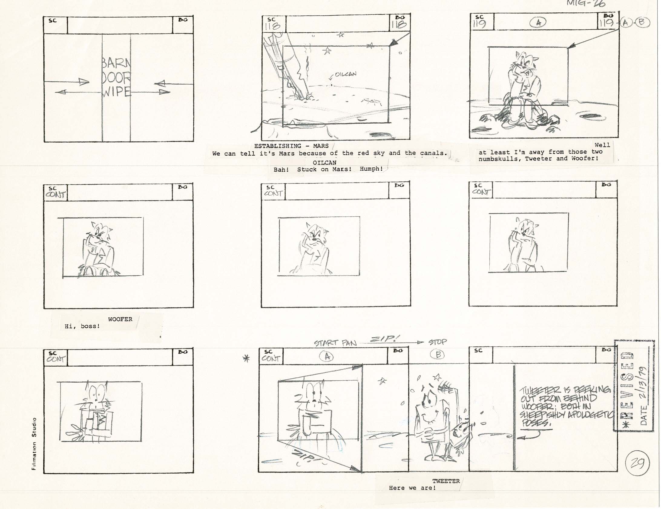 Computer Mouse Storyboard Mighty Mouse Hand-Drawn Animation Production Storyboard 1979 Ep 7 A-02 ...
