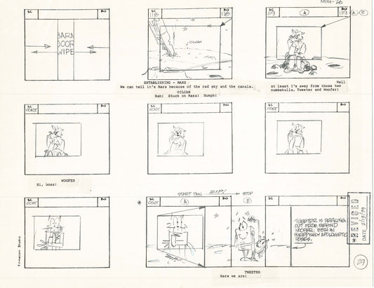 Mighty Mouse Hand-Drawn Animation Production Storyboard 1979 Ep 7 A-029