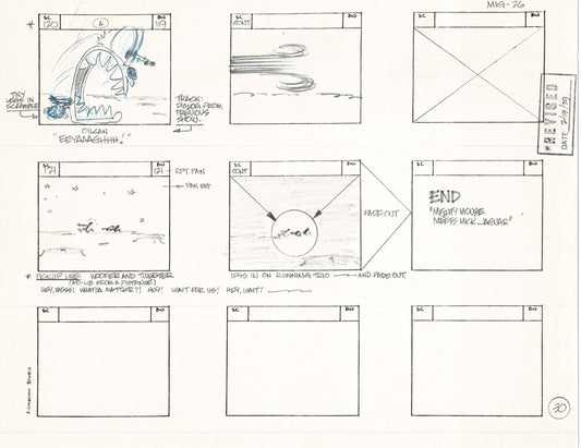 Mighty Mouse Hand-Drawn Animation Production Storyboard 1979 Ep 7 A-030
