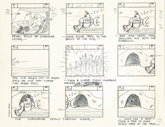 Mighty Mouse Storyboard Art Cartoon Page Vintage Filmation 1979 C-003