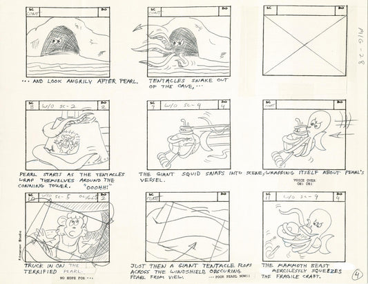 Mighty Mouse Storyboard Art Cartoon Page Vintage Filmation 1979 C-004