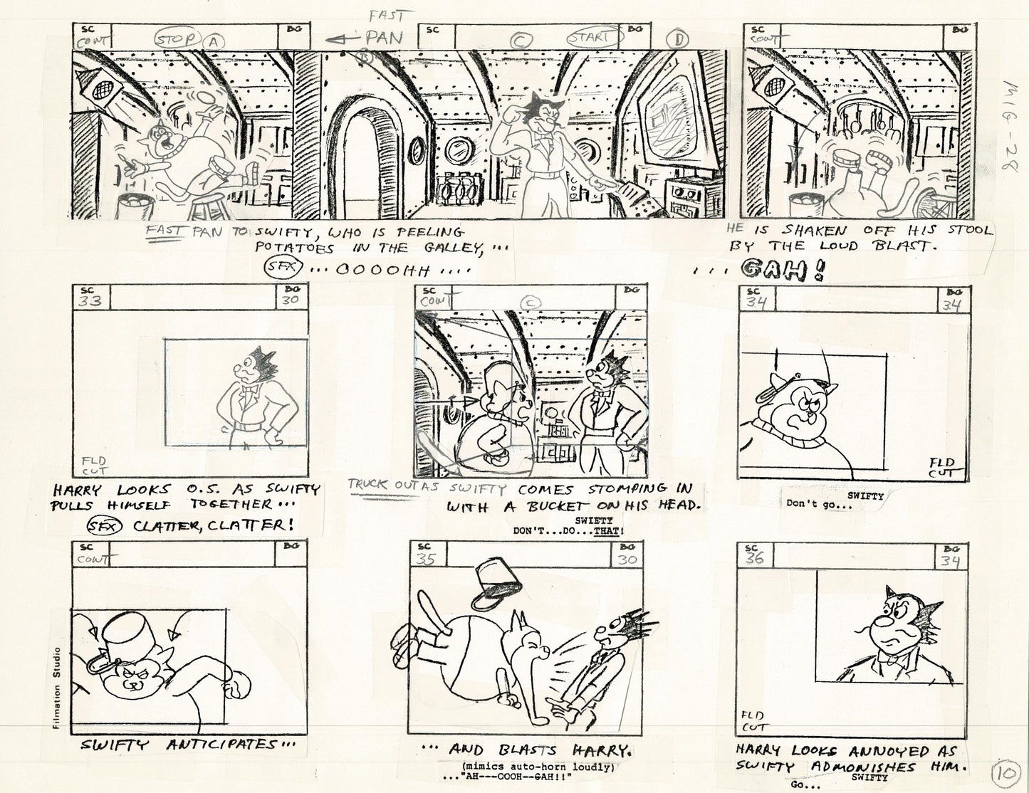 Mighty Mouse Storyboard Art Cartoon Page Vintage Filmation 1979 C-010