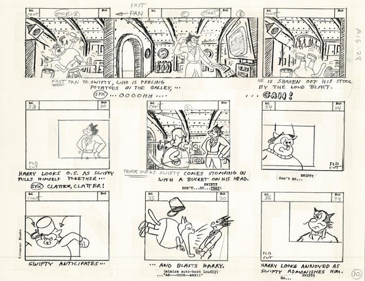 Mighty Mouse Storyboard Art Cartoon Page Vintage Filmation 1979 C-010