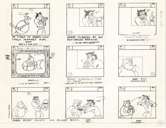 Mighty Mouse Storyboard Art Cartoon Page Vintage Filmation 1979 C-012