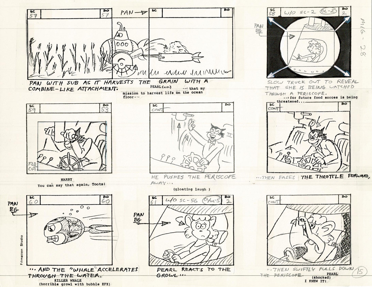 Mighty Mouse Storyboard Art Cartoon Page Vintage Filmation 1979 C-015