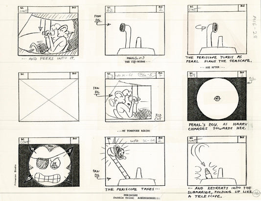 Mighty Mouse Storyboard Art Cartoon Page Vintage Filmation 1979 C-016