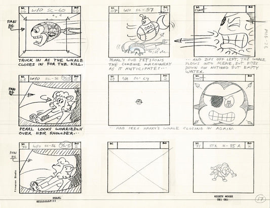 Mighty Mouse Storyboard Art Cartoon Page Vintage Filmation 1979 C-017