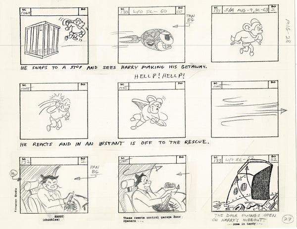 Mighty Mouse Storyboard Art Cartoon Page Vintage Filmation 1979 C-027 ...