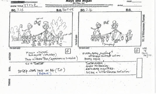 Maya and Miguel Opening TWO Production Animation Storyboard Copies PBS C-3-4