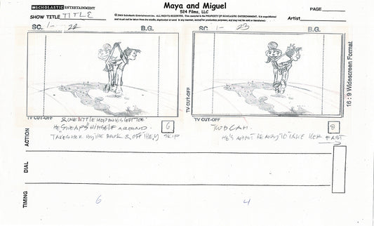 Maya and Miguel Opening TWO Production Animation Storyboard Copies PBS C-17-18