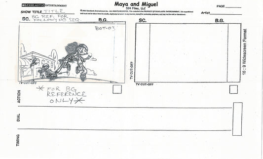 Maya and Miguel Opening TWO Production Animation Storyboard Copies PBS C-21-22