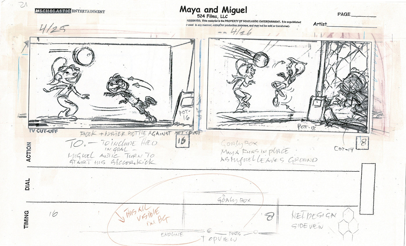 Maya and Miguel Opening TWO Production Animation Storyboard Copies PBS C-43-44