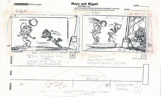 Maya and Miguel Opening TWO Production Animation Storyboard Copies PBS C-43-44