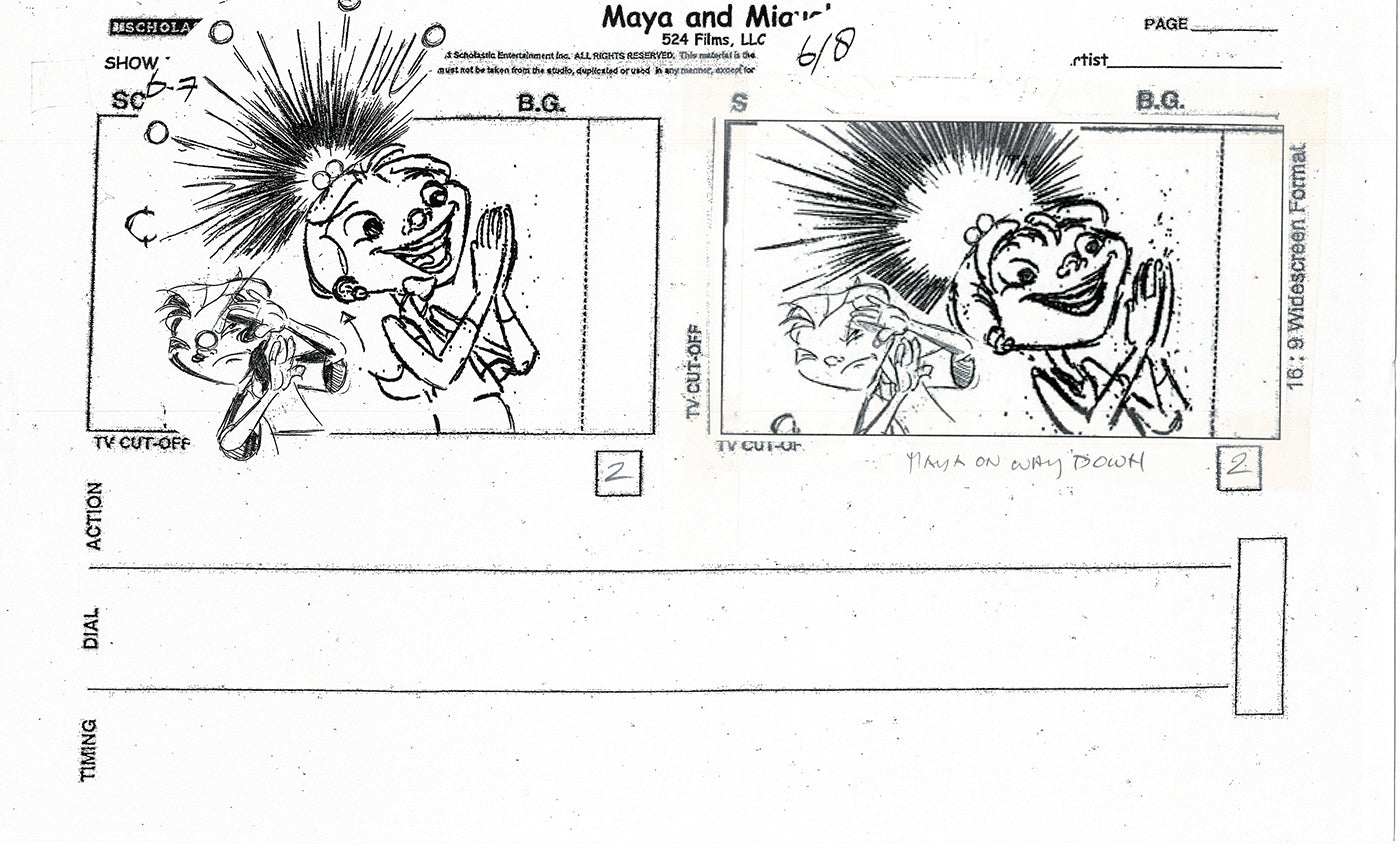 Maya and Miguel Opening TWO Production Animation Storyboard Copies PBS C-47-48