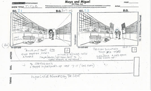 Maya and Miguel Opening TWO Production Animation Storyboard Copies PBS C-49-50