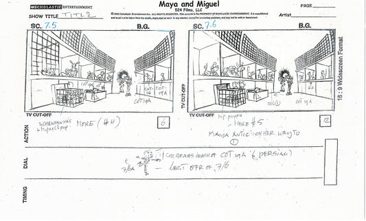 Maya and Miguel Opening THREE Production Animation Storyboard Copies PBS C-51-52