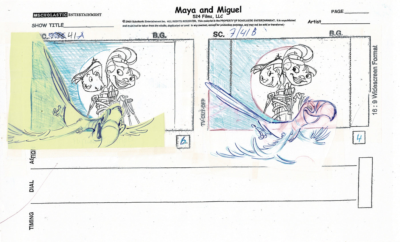 Maya and Miguel OPENING Hand-Drawn Production Animation Storyboard PBS D-1