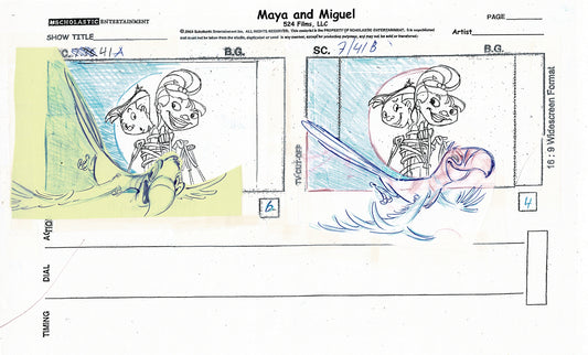 Maya and Miguel OPENING Hand-Drawn Production Animation Storyboard PBS D-1