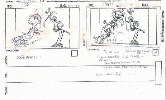 Maya and Miguel OPENING Hand-Drawn Production Animation Storyboard PBS D-2