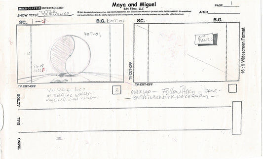 Maya and Miguel OPENING Hand-Drawn Production Animation Storyboard PBS D-6