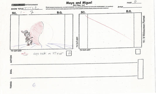 Maya and Miguel OPENING Hand-Drawn Production Animation Storyboard PBS D-11