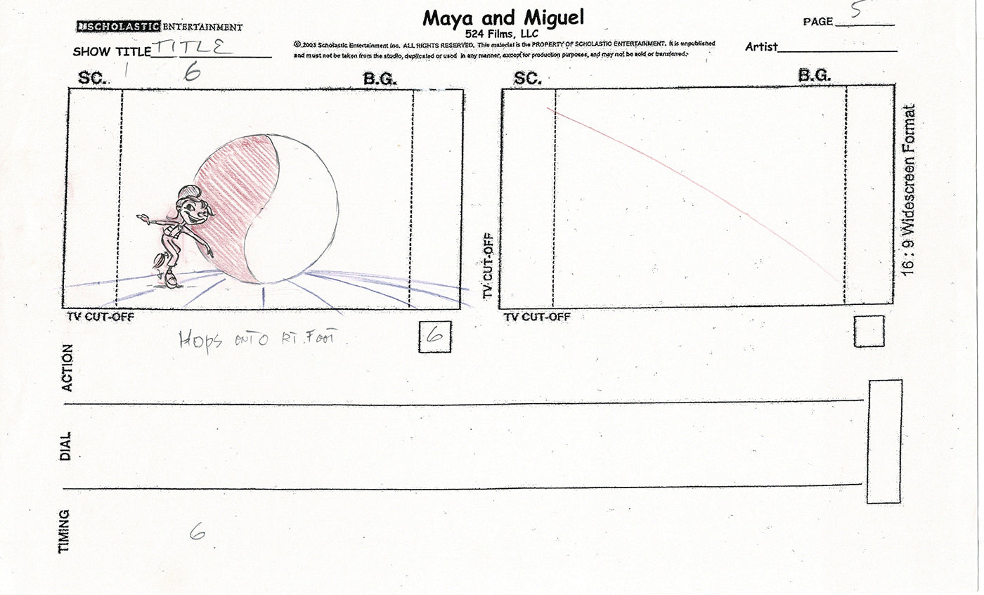 Maya and Miguel OPENING Hand-Drawn Production Animation Storyboard PBS D-13