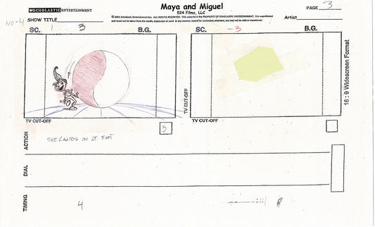 Maya and Miguel OPENING Hand-Drawn Production Animation Storyboard PBS D-17