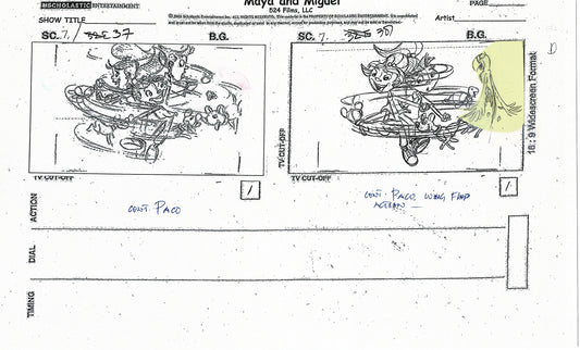 Maya and Miguel OPENING Hand-Drawn Production Animation Storyboard PBS D-25