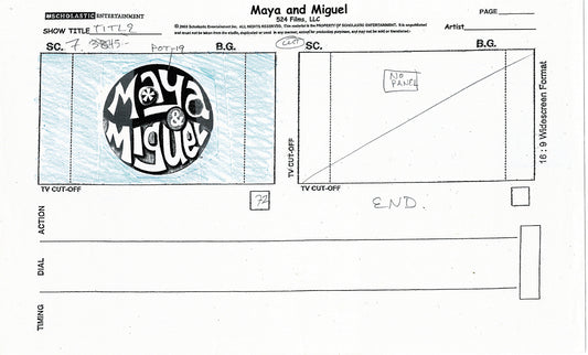 Maya and Miguel OPENING Hand-Drawn Production Animation Storyboard PBS D-28