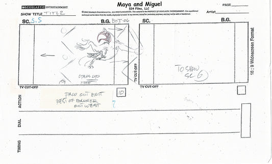 Maya and Miguel OPENING Hand-Drawn Production Animation Storyboard PBS D-30
