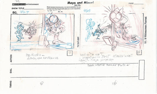 Maya and Miguel OPENING Hand-Drawn Production Animation Storyboard PBS D-35