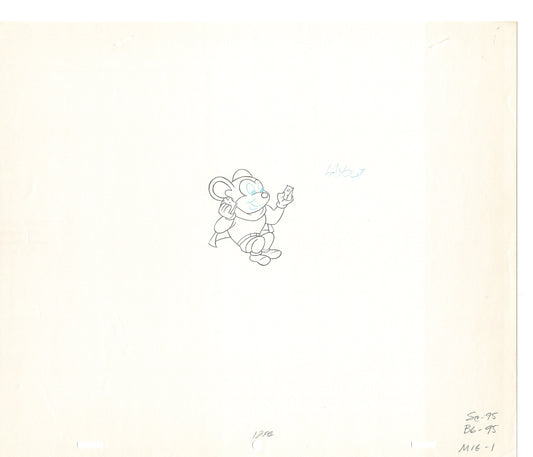 Mighty Mouse 2 LOT of Cartoon Production Animation Cel Drawings from Filmation MD-01