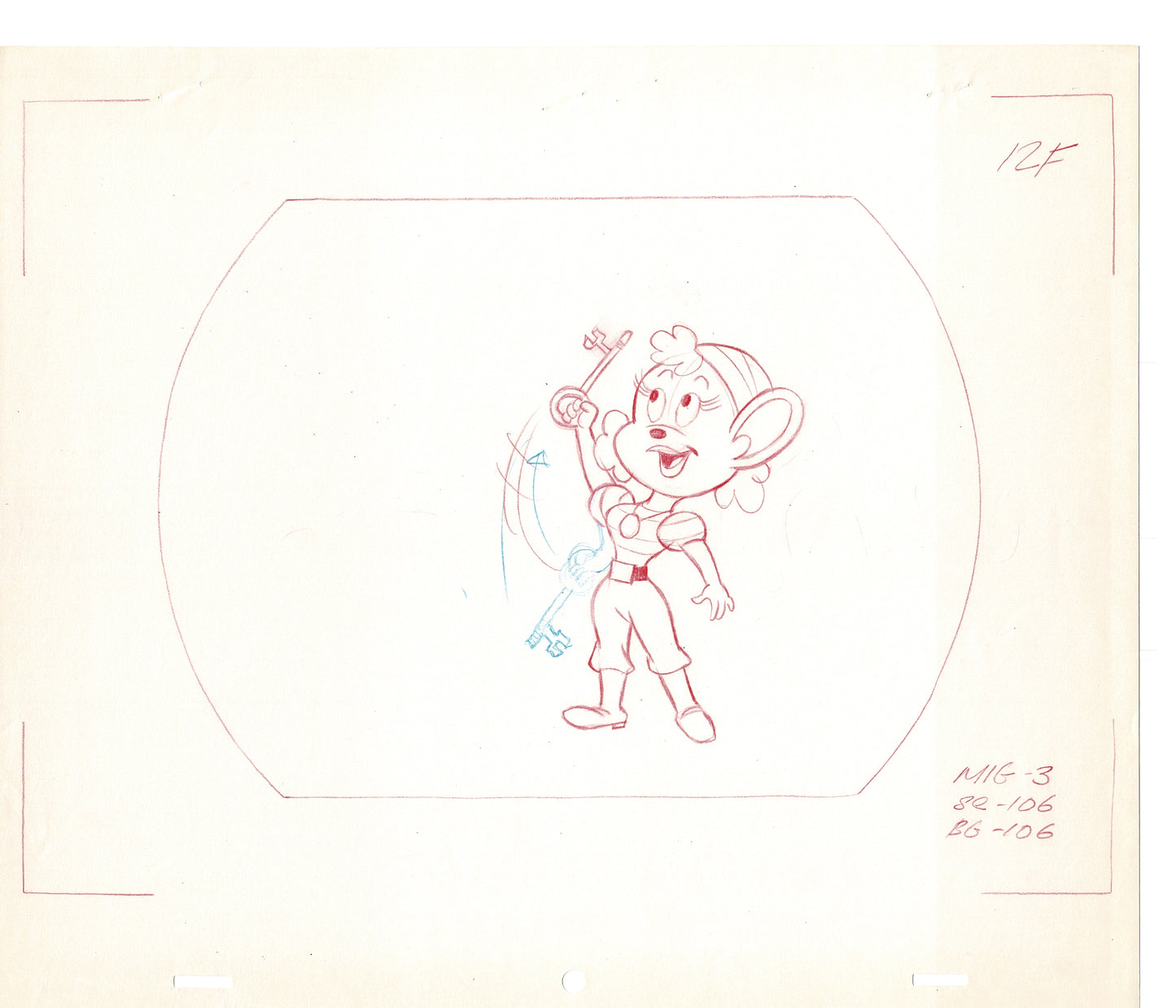Mighty Mouse 2 LOT of Cartoon Production Animation Cel Drawings from Filmation MD-01