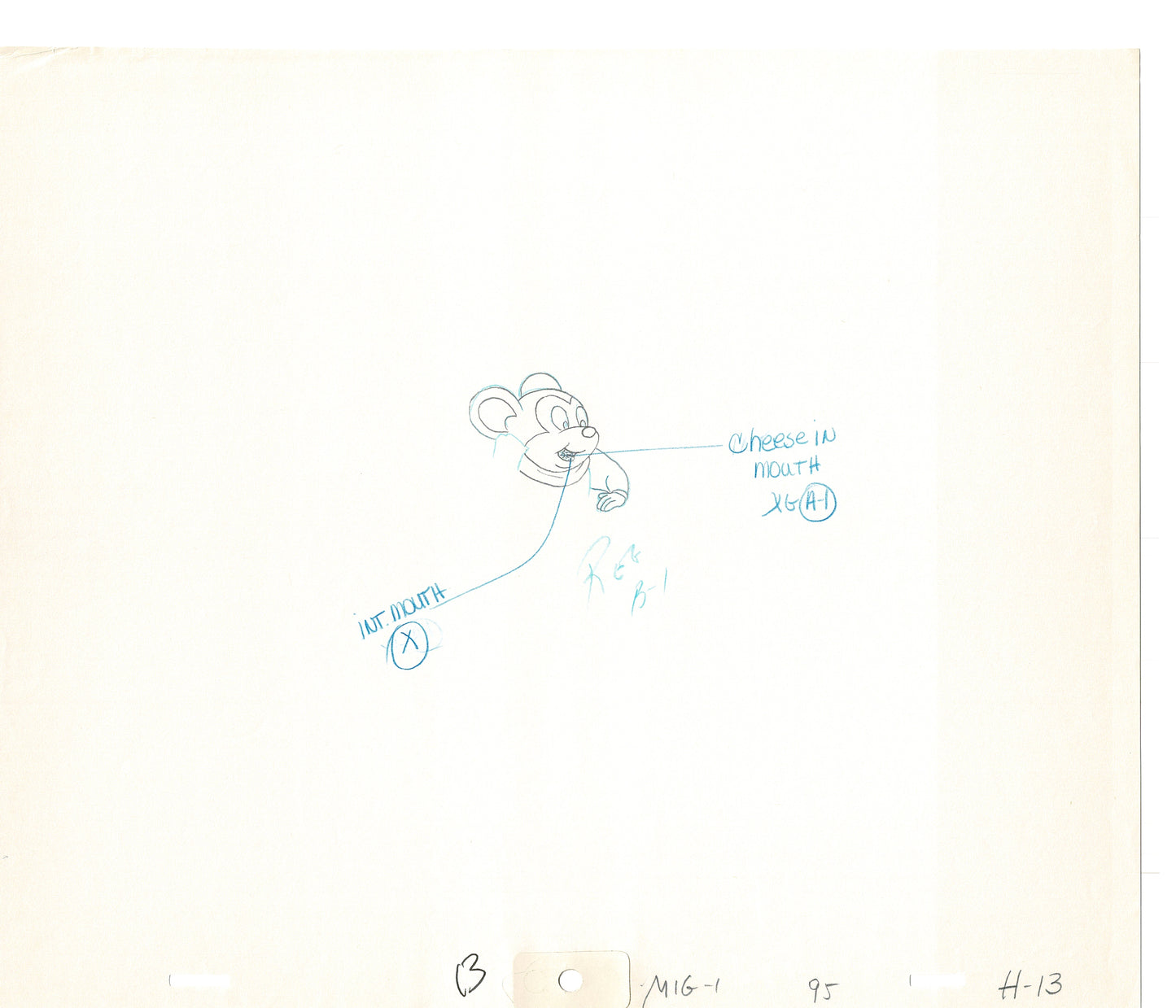 Mighty Mouse 2 LOT of Cartoon Production Animation Cel Drawings from Filmation MD-05