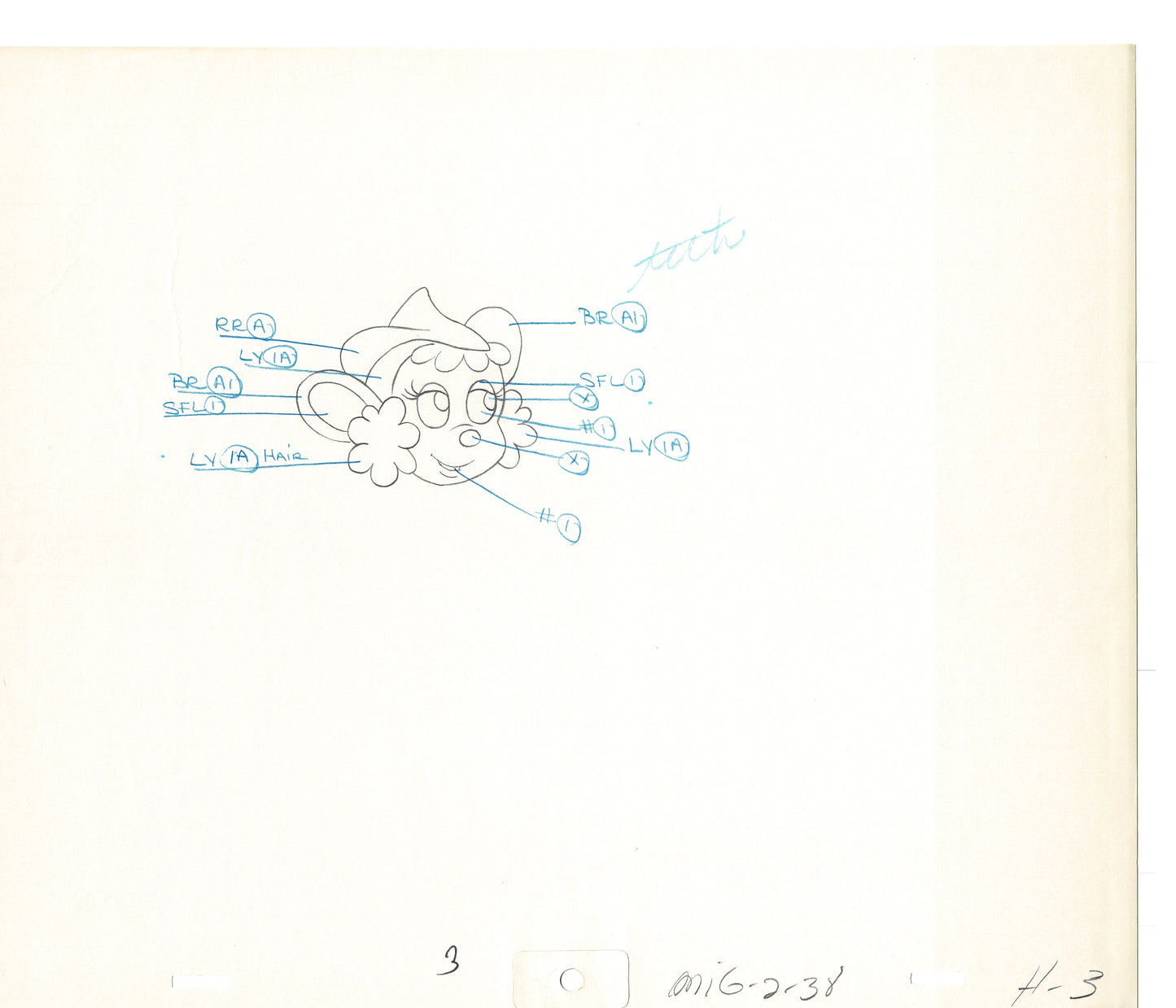 Mighty Mouse 2 LOT of Cartoon Production Animation Cel Drawings from Filmation MD-05