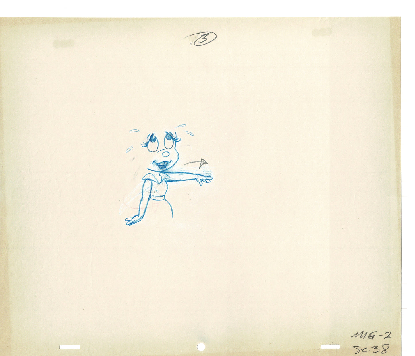 Mighty Mouse 2 LOT of Cartoon Production Animation Cel Drawings from Filmation MD-09